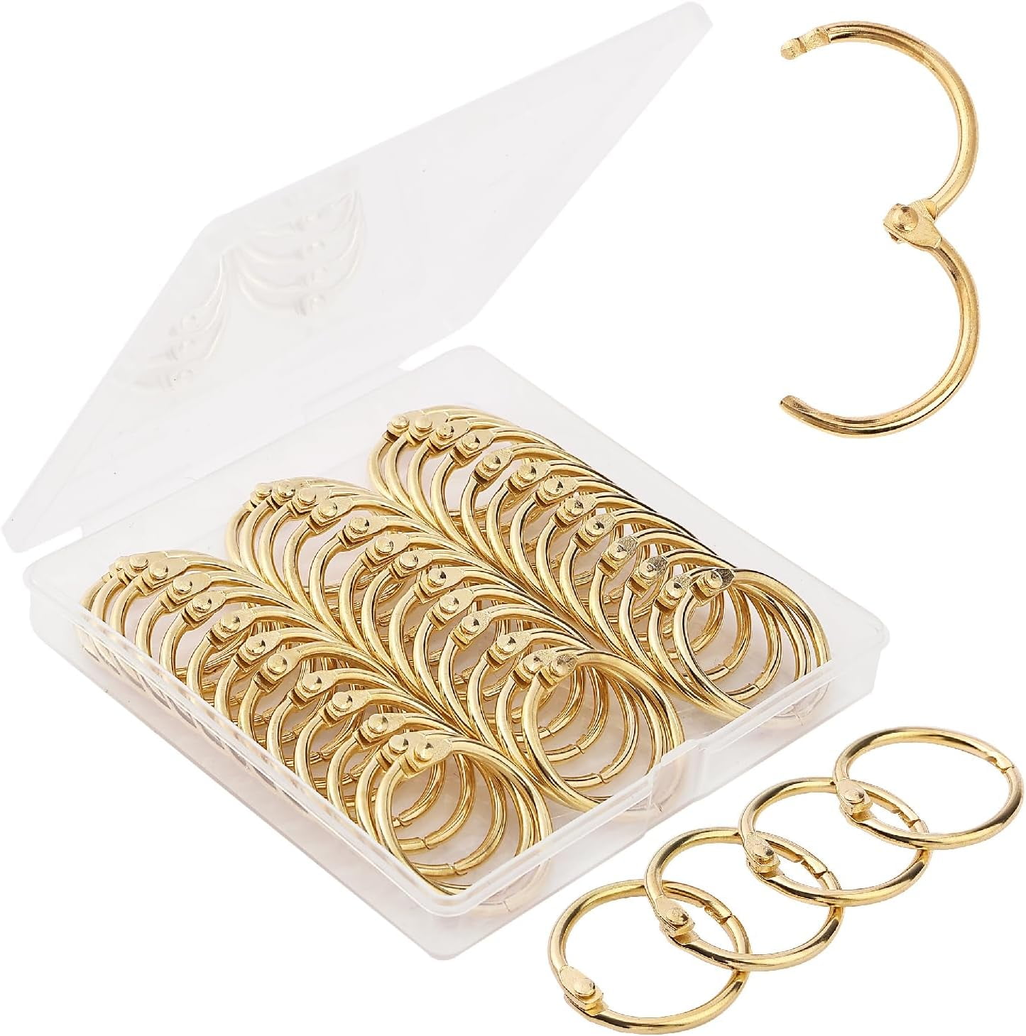 - Loose Leaf Binder Ring, 40 Pack, Gold Binder Rings 1 Inch, Book Rings ...