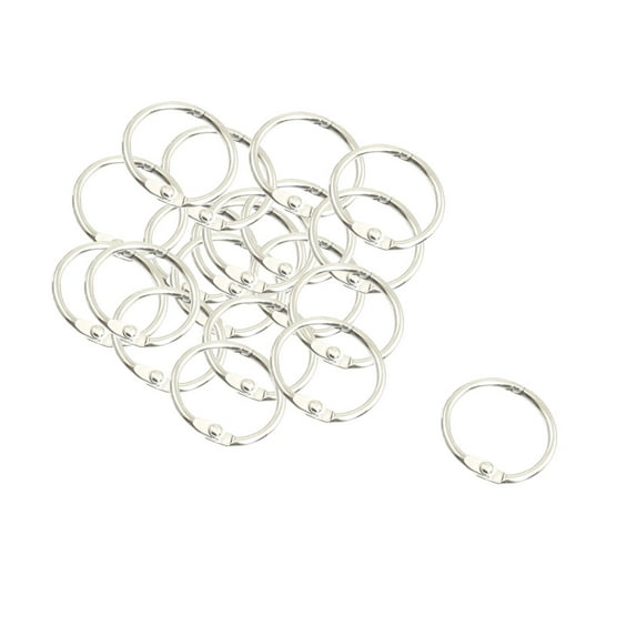 Unique Bargains 1 Inch Loose Leaf Binder Rings, 20 Pack, Round Metal Book Rings, Small Keychain Rings for Office Use