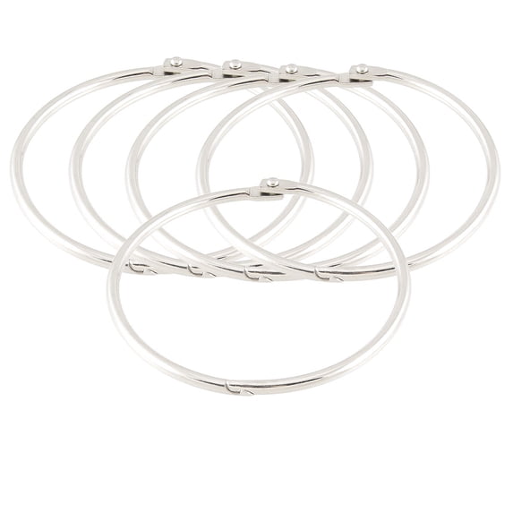 Unique Bargains Loose Leaf Binder Rings, 3.3 Inch 5 Pack Metal Binder Rings, Large Binder Rings, Use for Book Rings, Key Rings, Craft Rings, Scrapbook Rings for Home