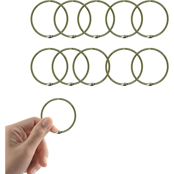 Loose Leaf Binder Rings : 4 Inch Metal Ring for Index Cards, Round Key Rings Easy Locking and Opening,Sturdy Binder Rings for Office and School Use,10PCS (4 Inch)