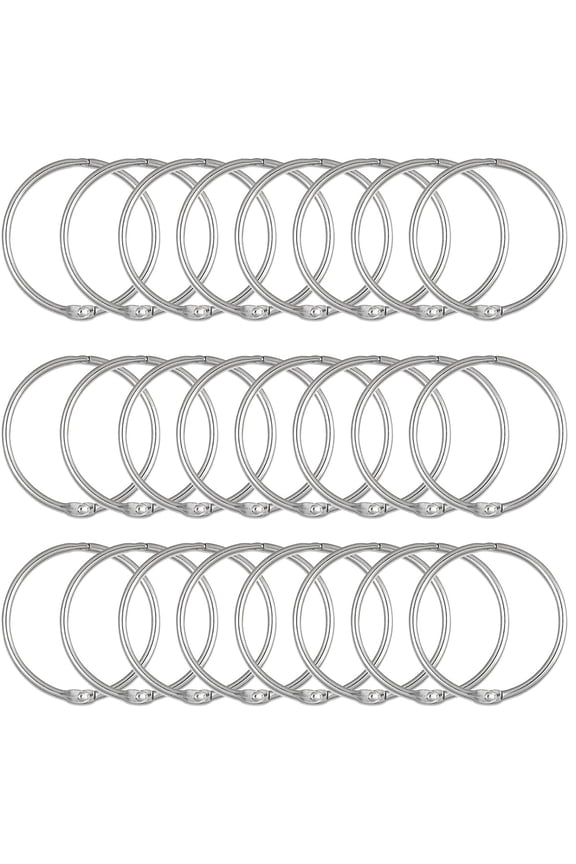 Loose Leaf Binder Rings, Heavy Duty Binder Rings, Shower Curtain Rings, Keychain Key Rings, Metal Book Rings, Metal Ring for Index Cards, Ideal for Office, Bathroom, 24 Pack, 2.0 Inches