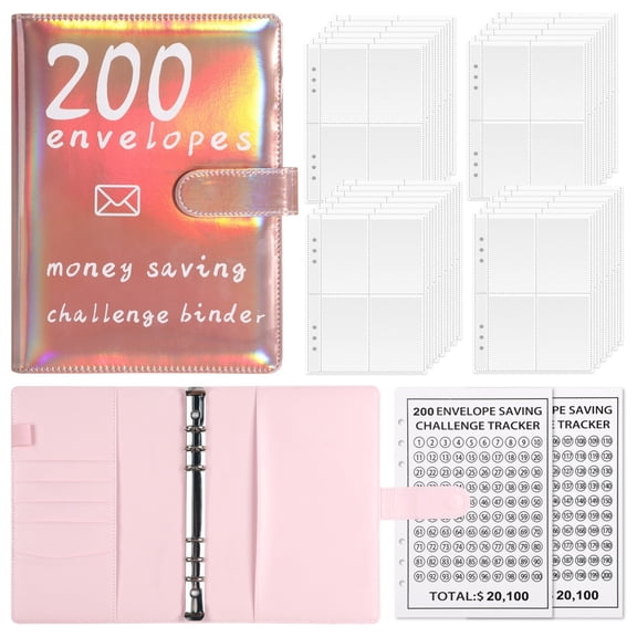Loose Leaf Cash Savings Challenge Notebook Reusable Household Financial Budget Tracker Planner For Monthly Money Management