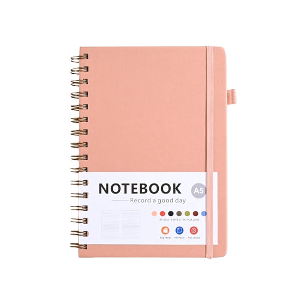 Loose Leaf Coil Notebook Coil Notebook Time Recording Binding Book For Work Study Project Advancement With Thickened Paper Pu Leather Cover