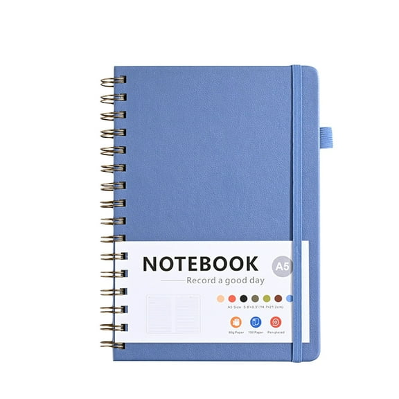 Loose Leaf Coil Notebook Size Planning Efficient Time Recording For Work Study And Project Advancement With Thickened Paper Pu Leather Cover And Sufficient Daily