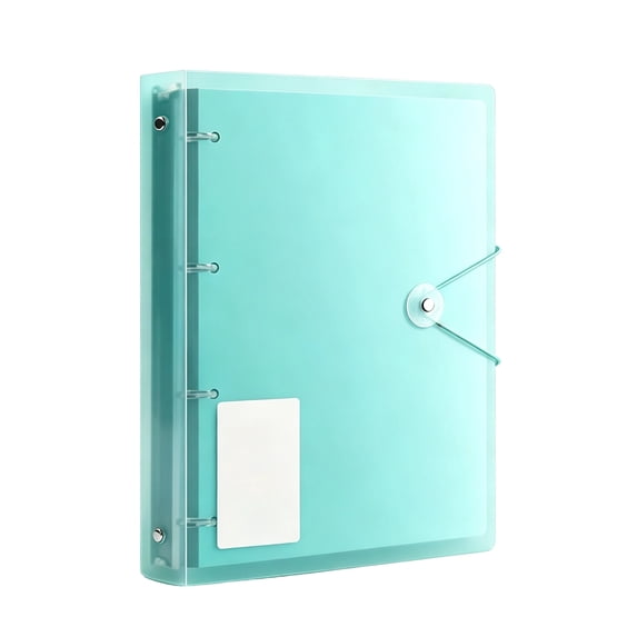 Loose Leaf Document File Folder Elastic Band Closure Label Pocket Paper Storage Organizer Black
