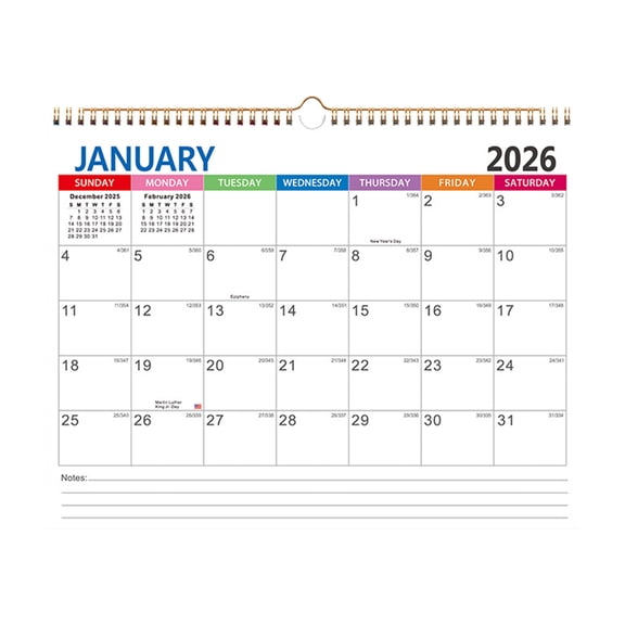 Loose-Leaf English Calendar 2026 - Holiday Check-In Calendar, Refillable and Interactive Wall Planner for Tracking Vacations, Events, and Special Days