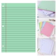 thumbnail image 1 of Loose Leaf Filler Paper,College Ruled Lined Sheets,3 Hole Punched for Binders,Notebook Refill,Green,8"x10.5", 1 of 4