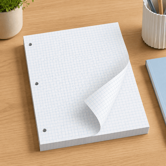 Loose Leaf Graph Paper 8 x 10.5 Graph Ruled Paper 3 Hole Punched