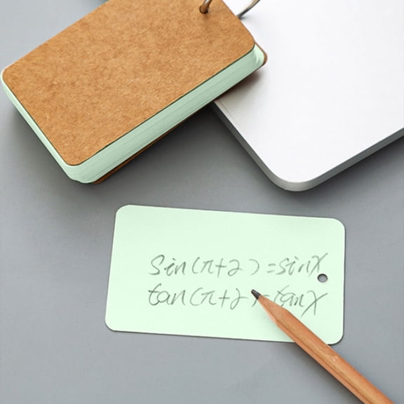 Loose Leaf Memory Cards 3-Ring Binder Study Flashcards, 5.5x9cm Portable Handwritten Blank Notecards for Office Home