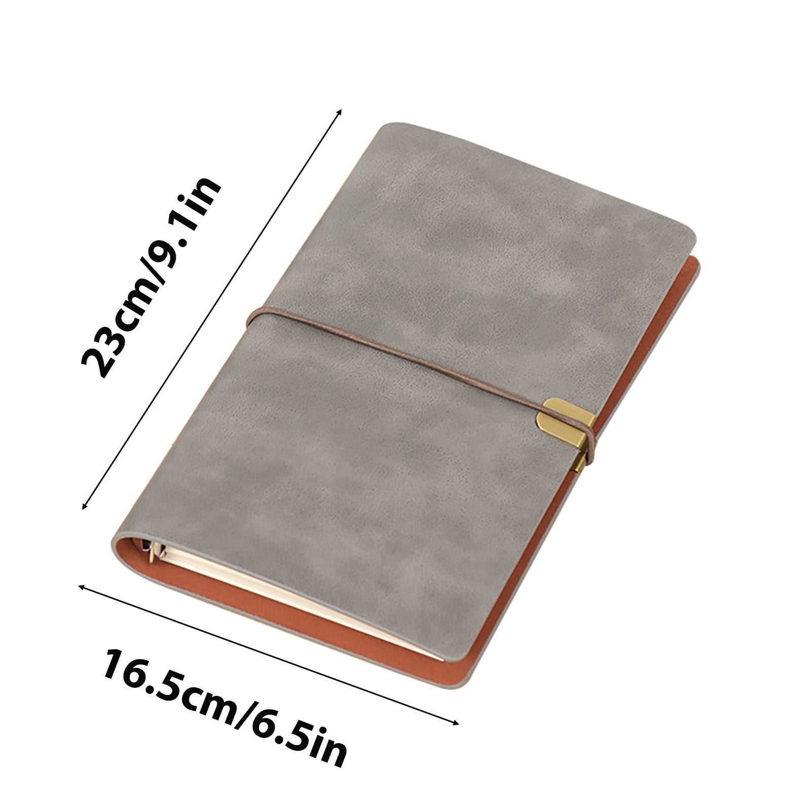 Loose Leaf Notebook Binder with Strap and Thick 100 gsm Paper – A5 Size 5 in x 8.3 in Soft Leather Cover with Metal Ring Binding