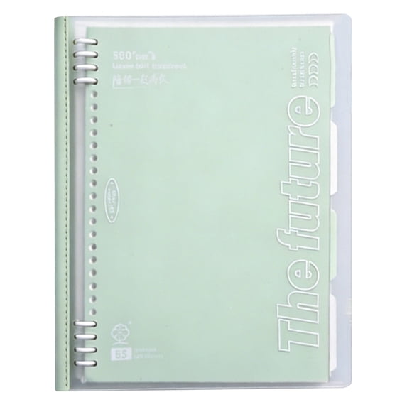 Loose Leaf Notebook, Detachable Ring Binder Refillable Planner for School Office Supplies (Green), 11X9In, 1Pcs