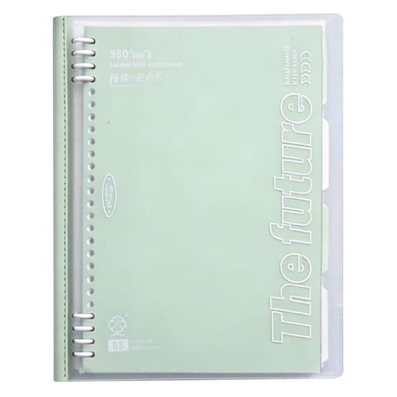 Loose Leaf Notebook, Detachable Ring Binder Refillable Planner for School Office Supplies (Green), 11X9In, 1Pcs
