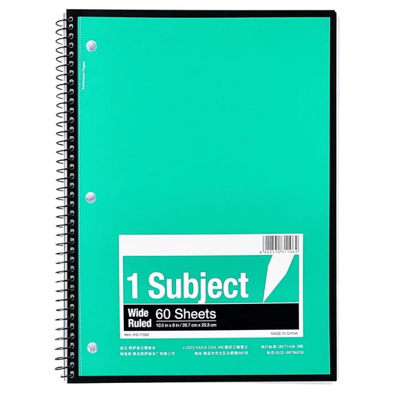 Loose Leaf Notebook Paper,Primary Writing Journal,Wide Ruled Notebook Paper,Notebook Paper College Ruled,Spiral Notebook Wide Ruled,60 Page Composition Notebook,Green