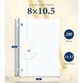 thumbnail image 1 of Loose Leaf Paper, 200 Sheets Notebook Paper, 8 x 10.5 College Ruled Paper, 3 Hole Punch Binder Paper, Lined Paper for 3 Ring Binders, College Ruled Paper, 8" x 10.5" Filler Paper, 1 of 6