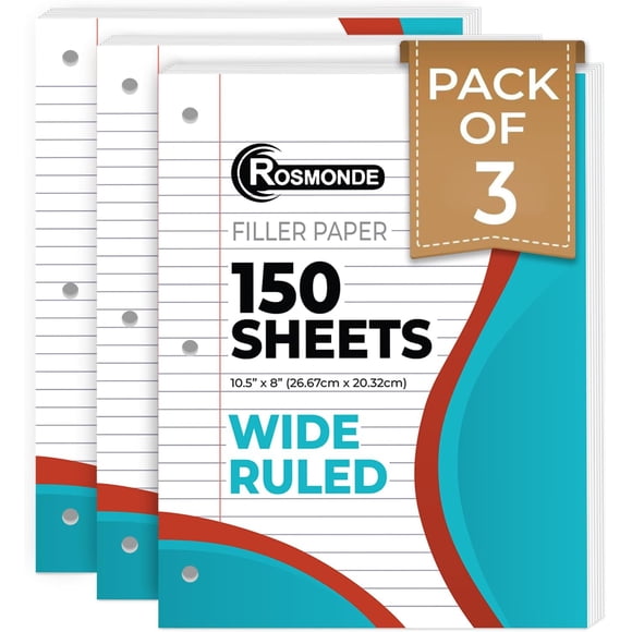 File Sheets Wide Ruled Loose Leaf Paper Wide Ruled