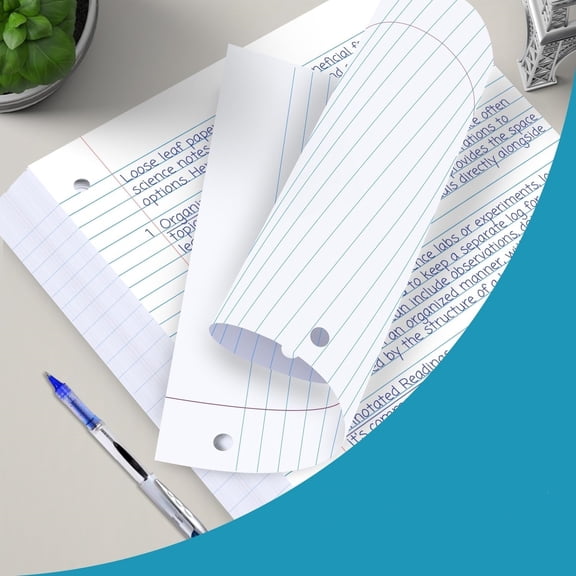 Loose Leaf Paper, 450 Sheets, 3 Pack, College Ruled Paper, 8" x 10.5", Bulk Office Filler Paper, 3 Hole Punched, 150 Sheets/Pack, 56 gsm Paper, College Ruled Notebook Paper for Binder, White