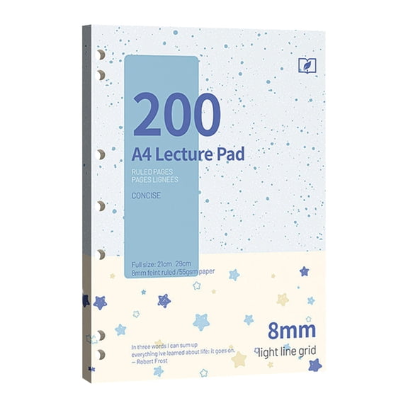 Loose Leaf Paper 8.3 × 11.4 Inch, Lined Filler Paper College Ruled Notebook Refill Pad, 7-Hole Punched Notebook Refills for 3 or 7 Ring Binders, 100 Sheets Multi Hole Notepad With Margin,Blue