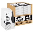 Loose Leaf Paper Bulk Pack 6750 Sheets 45 Packs Quad Ruled 3-Hole ...