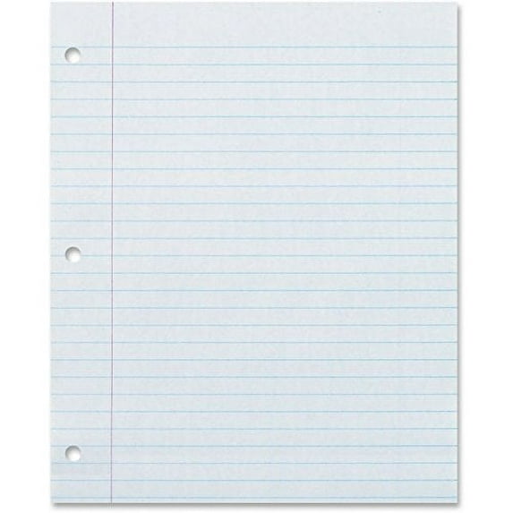 Loose Leaf Paper, on 24lb. Printed Double Sided With 3 Hole Punch - 100 Sheets Per Pack.