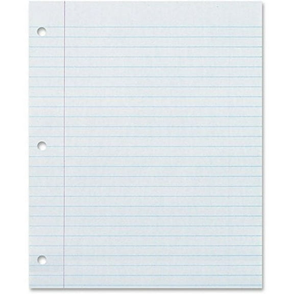 Loose Leaf Paper, on 24lb. Printed Double Sided With 3 Hole Punch - 100 Sheets Per Pack.
