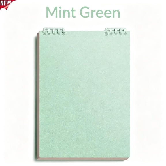 Loose Leaf Spiral Grid Notebook 1-Subject Refillable Binder Notebook 5.6x8.3in 60 Sheets Portable Writing Planner Notebook for Daily Notes Diary Classroom Office Supplies,Mint Green