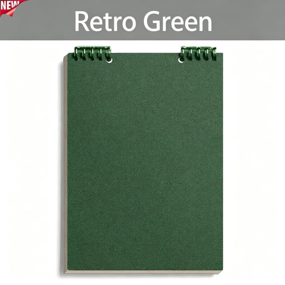 Loose Leaf Spiral Grid Notebook 1-Subject Refillable Binder Notebook 5.6x8.3in 60 Sheets Portable Writing Planner Notebook for Daily Notes Diary Classroom Office Supplies,Green