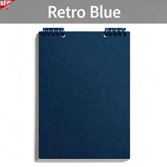 Loose Leaf Spiral Grid Notebook 1-Subject Refillable Binder Notebook 5.6x8.3in 60 Sheets Portable Writing Planner Notebook for Daily Notes Diary Classroom Office Supplies,Blue