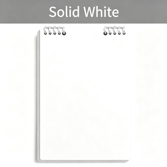 Loose Leaf Spiral Horizontal Notebook 1-Subject Refillable Binder Notebook 5.6x8.3in 60 Sheets Portable Writing Planner Notebook for Daily Notes Diary Classroom Office Supplies,White