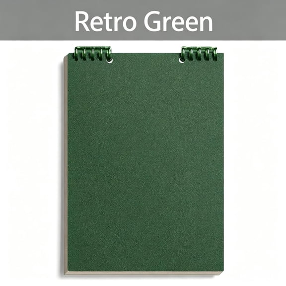 Loose Leaf Spiral Horizontal Notebook 1-Subject Refillable Binder Notebook 5.6x8.3in 60 Sheets Portable Writing Planner Notebook for Daily Notes Diary Classroom Office Supplies,Green