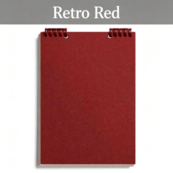Loose Leaf Spiral Horizontal Notebook 1-Subject Refillable Binder Notebook 5.6x8.3in 60 Sheets Portable Writing Planner Notebook for Daily Notes Diary Classroom Office Supplies,Red