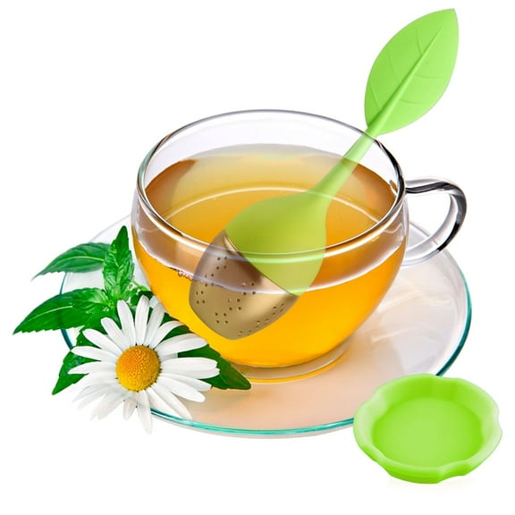 Loose Leaf Tea Infuser Tea Strainer for Teapot, Tea Cups, Mugs, Bottle, Fennel Tea, Roooibos Tea, Herbal Tea Steeping Loose Tea Steeper - Green