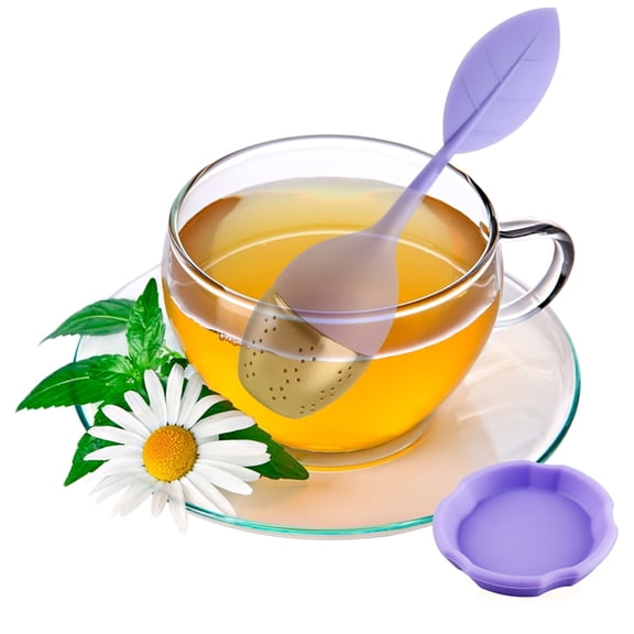 Loose Leaf Tea Infuser Tea Strainer for Teapot, Tea Cups, Mugs, Bottle, Fennel Tea, Roooibos Tea, Herbal Tea Steeping Loose Tea Steeper - Purple