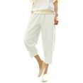 thumbnail image 1 of Loose Linen Capris for Women, High Waisted Loose Capri Pants, Summer Casual Cropped Carrot Pants with Pockets, 1 of 6