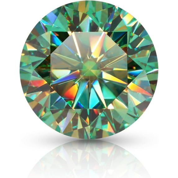 Loose Moissanite Stones Natural Green, Round Cut Gemstone, VVS1 Lab Diamond, Cut Gem for Jewelry Making 1.0ct-3.0 with Certificate