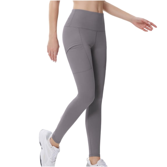 Loose Pants for Women Women's Fleece Lined Leggings Winter High Waisted Soft Stretch Thermal Warm Workout Yoga Pants Womens Work Trousers S-152 Gray XL