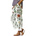 thumbnail image 1 of Loose Pants for Women Botanical Print Relaxed Fit with Patchwork Detail And Side Pockets for Weekend Comfort And Daily Styling Womens Trousers, 1 of 3