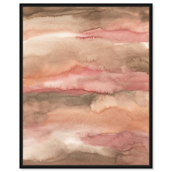 Loose Powder Boho Abstract Wall Art Canvas Wall Art by Art Remedy, Black Floater Frame, 17" x 21"