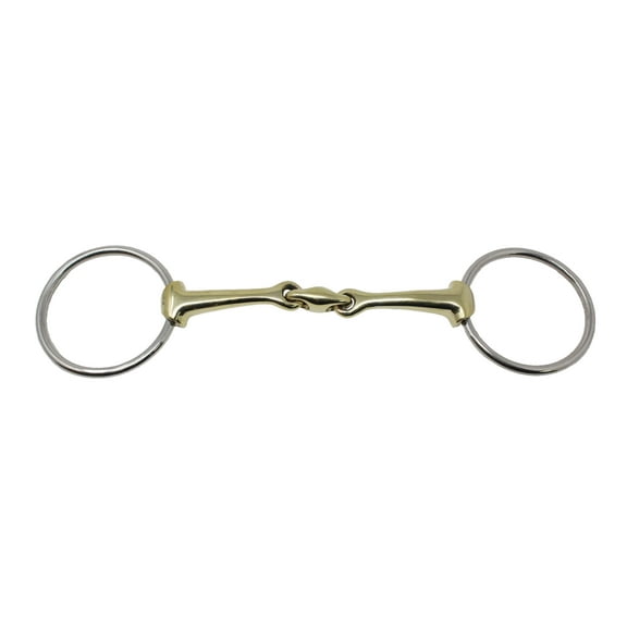 Loose Ring Snaffle Pinchless Lozenge Dog Bone Brass 6" Horse Bit 5558D