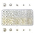 thumbnail image 1 of Loose Round Pearl Beads, Ideal For Diy Handmade Jewelry Making Bracelets Necklaces Hair Accessories Fillers, Mixed Sizes, 1 of 3