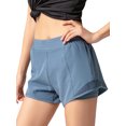 thumbnail image 1 of Loose Running Sports Workout Shorts for Women Gym Athletic Shorts, Blue, Medium, 1 of 8