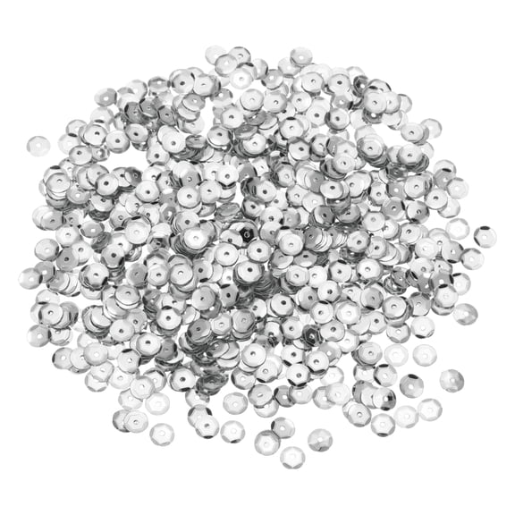 Loose Sequins 2200 Pcs 8MM Silver Backed Cup Embroidery Sequins Spangles for Jewelry Making Crafts Sewing, Silver Tone