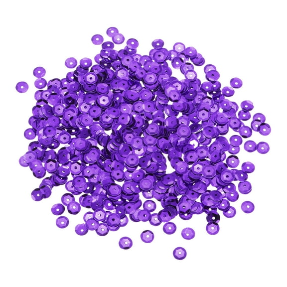 Loose Sequins 4000 Pcs 5MM Silver Backed Cup Embroidery Sequins Spangles for Jewelry Making Crafts Sewing, Dark Purple
