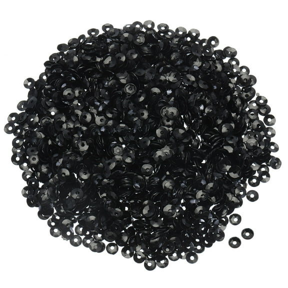 Loose Sequins 4MM 3000Pcs Cup Sequins Embroidery Sequins for Jewelry Making Crafts Sewing,Black
