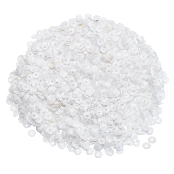 Uxcell 3000Pcs Loose Sequins 0.15" Cup Sequins Embroidery Sequins for Jewelry Making Crafts Sewing White