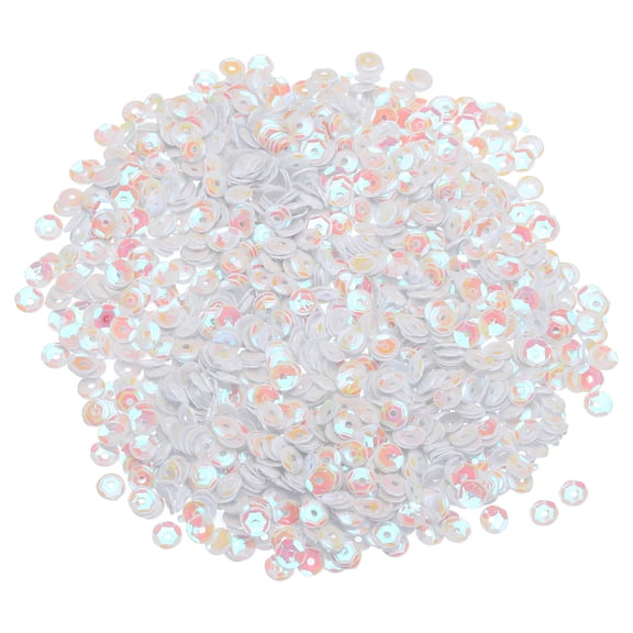 Loose Sequins,Glitter Sequins Cup Sequins Embroidery Sequins for Jewelry Making Crafts Sewing White