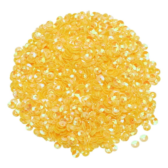 Loose Sequins,Glitter Sequins Cup Sequins Embroidery Sequins for Jewelry Making Crafts Sewing Yellow