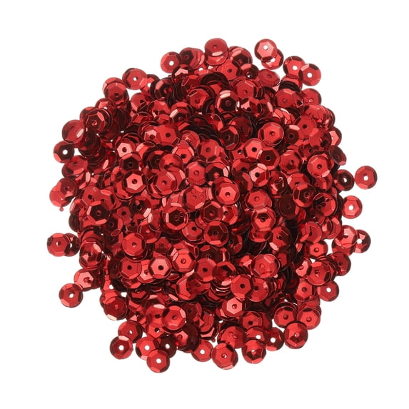 Loose Sequins 4MM Silver Backed Sequin 3000Pcs Cup Sequins Embroidery Sequins for Jewelry Making Crafts Sewing,Red