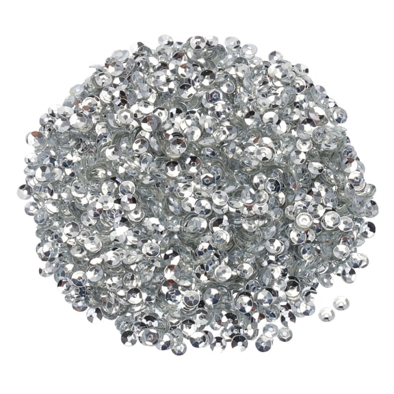 Loose Sequins 4MM Silver Backed Sequins 3000Pcs Cup Sequins Embroidery Sequins for Jewelry Making Crafts Sewing,Silver
