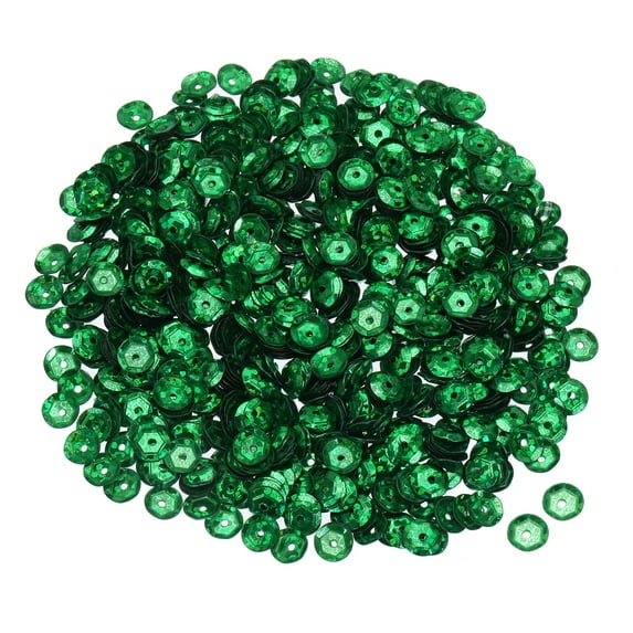 Loose Sequins 6MM Laser Sequins 2400Pcs Cup Sequins Embroidery Sequins for Jewelry Making Crafts Sewing,Dark Green