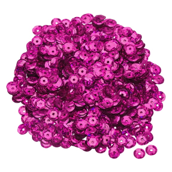 Loose Sequins 6MM Laser Sequins 2400Pcs Cup Sequins Embroidery Sequins for Jewelry Making Crafts Sewing,Rose Red